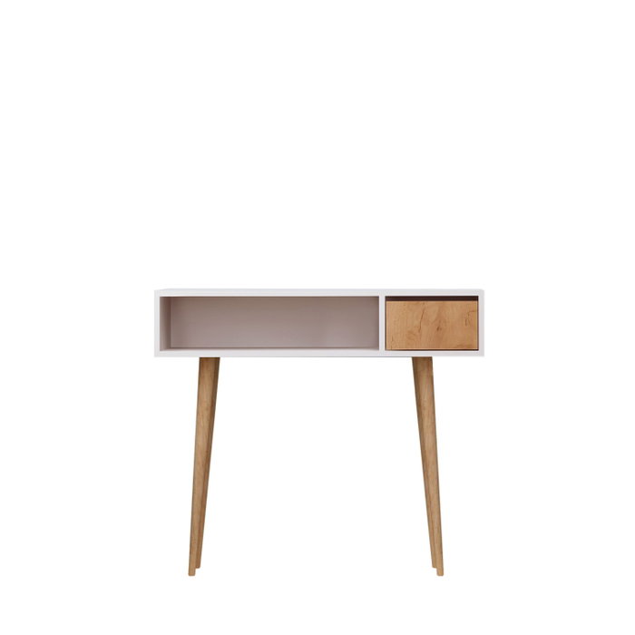 Hanah Home Aparador de 2 Niveles Roble y Blanco - 100 cm Ancho x 94 cm Alto x 30 cm Profundo